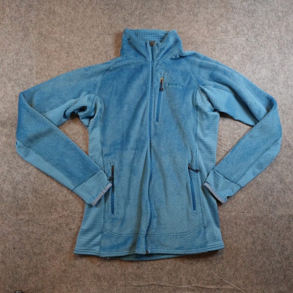 Patagonia Jacket Women Large Blue R2 Polartec Thermal Pro Full Zip Fleece 25148